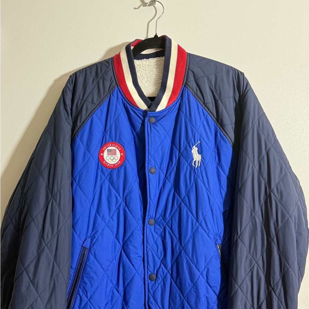 Polo by Ralph Lauren Olympic Blue Quilted Jacket reversible